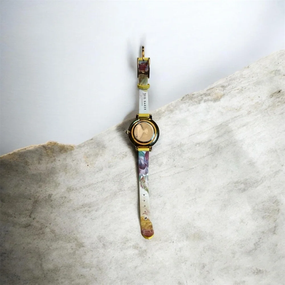 Ted Baker Yellow and Purple Floral Watch - Picture 4 of 6